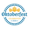 Oktoberfest logo, badge or label set. Beer festival poster or banner design elements. German fest signs. Stamp or seal collection. Royalty Free Stock Photo